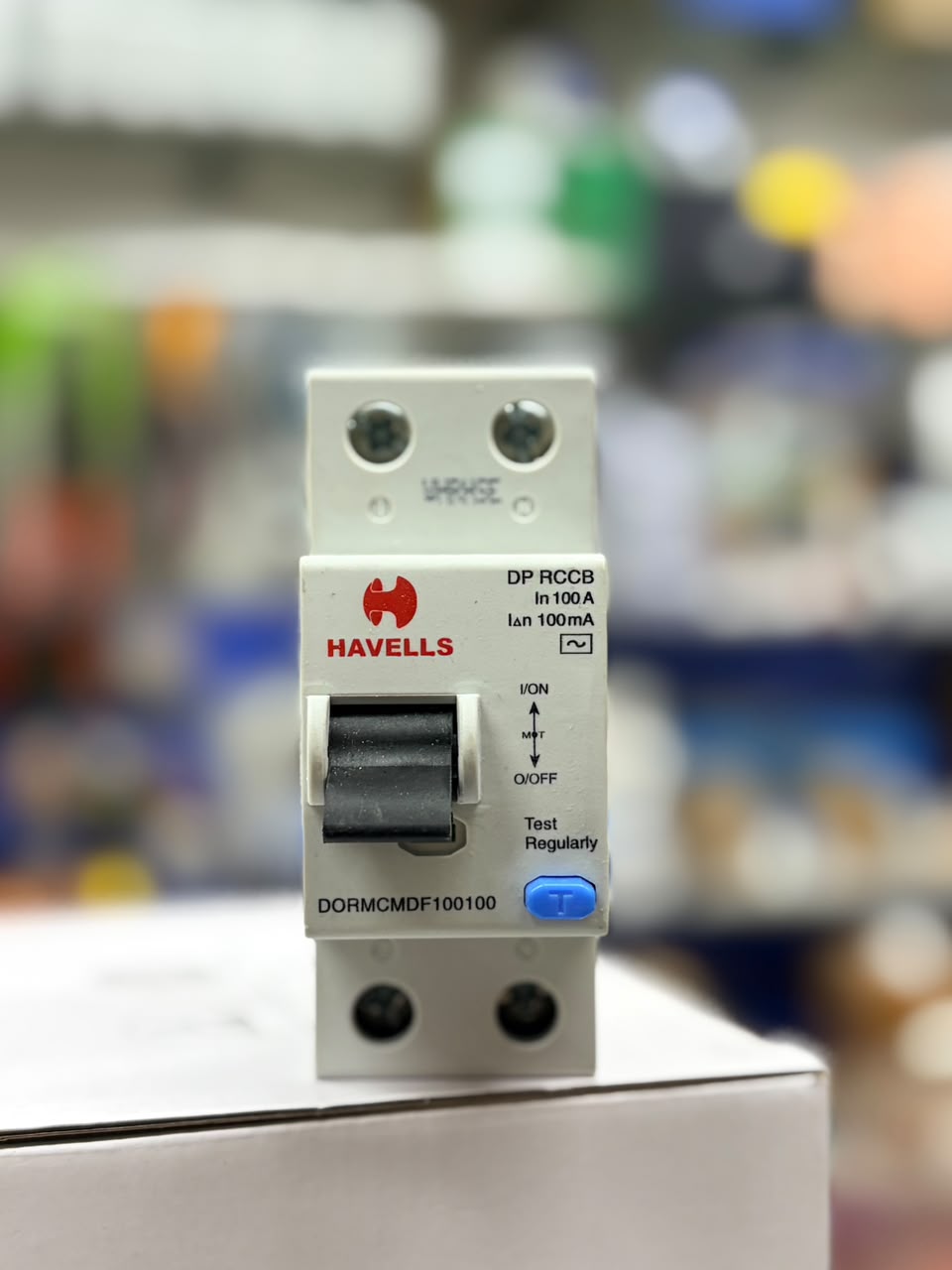 HAVELLS DOUBLE-POLE (DP) RESIDUAL CURRENT CIRCUT BREAKER (RCCB) RATED AT 100A WITH A 100mA SENSITIVITY
