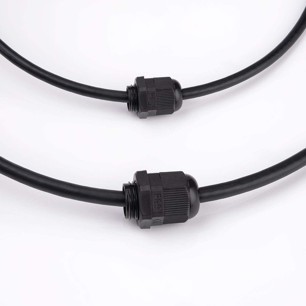 Nylon Plastic Waterproof Cable Glands Joints Wire Protectors Black