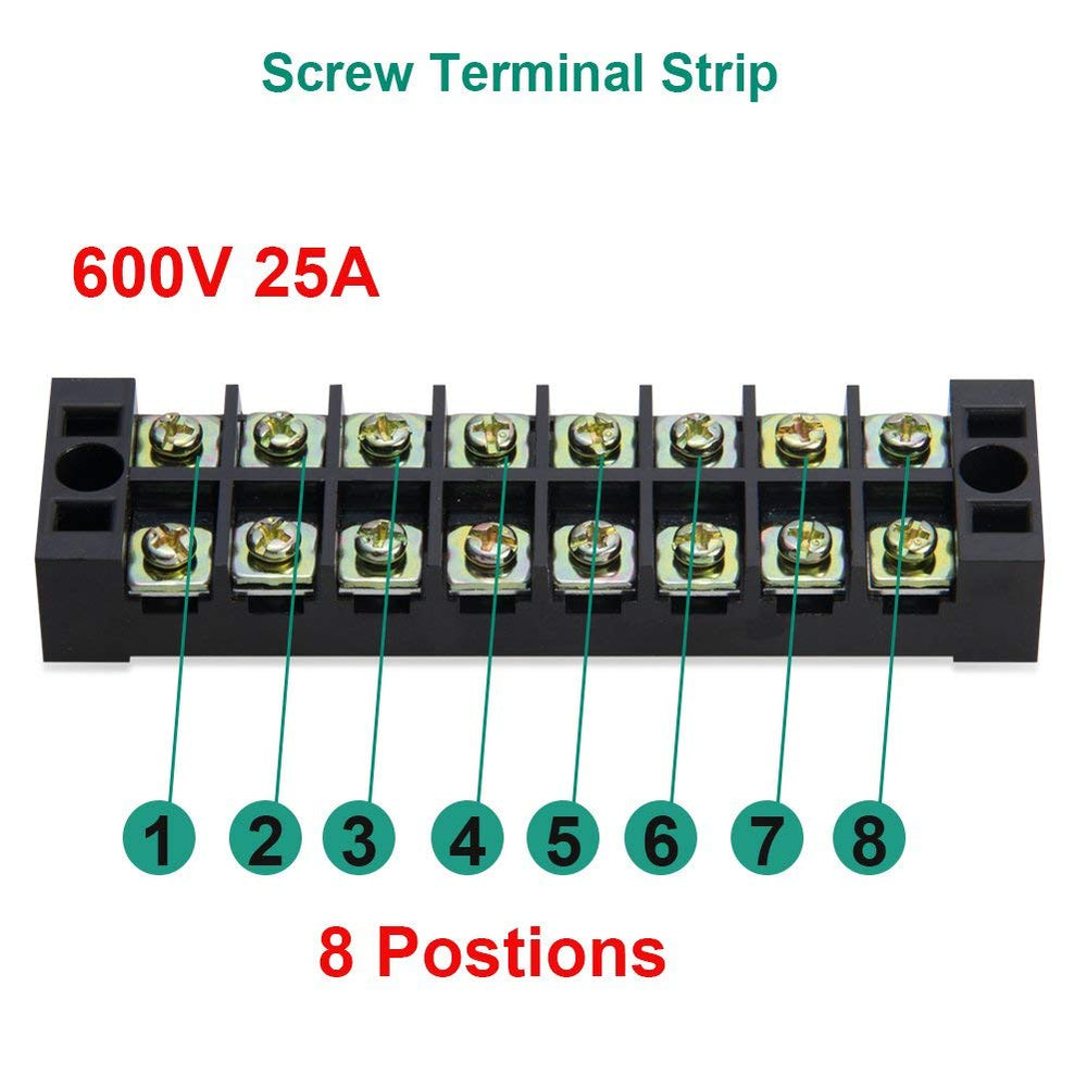 Terminal Block 8 Positions 600V 25A