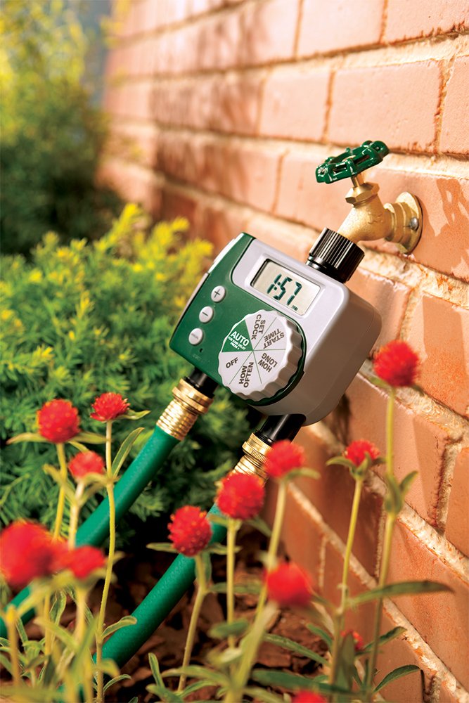 Garden Timer Water Timer 2-Way Outlet, Green Orbit 58910
