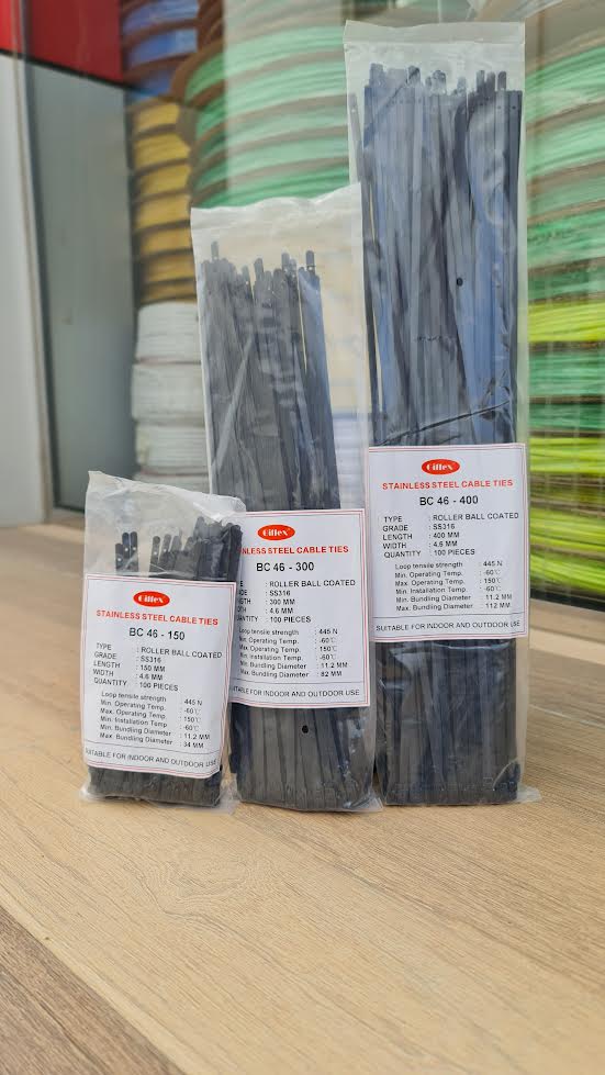 Stainless Steel cable tie Coated 4.6 x 300MM Pack of 100 Nos