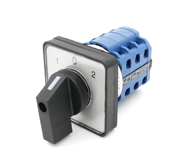 Changeover Control Rotary Switch 20A On-Off-On 3 Positions