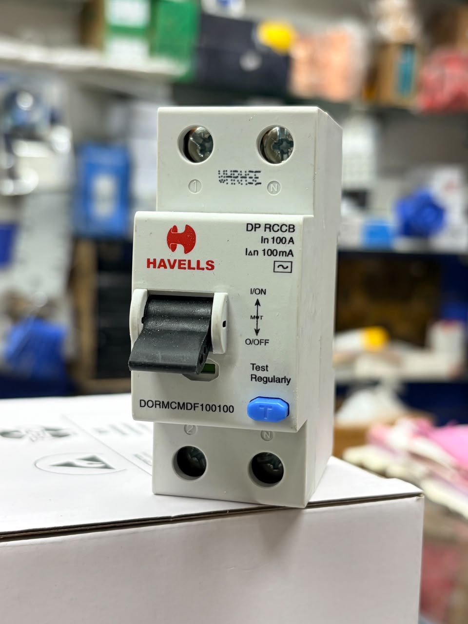 HAVELLS DOUBLE-POLE (DP) RESIDUAL CURRENT CIRCUT BREAKER (RCCB) RATED AT  100A WITH A 100mA SENSITIVITY