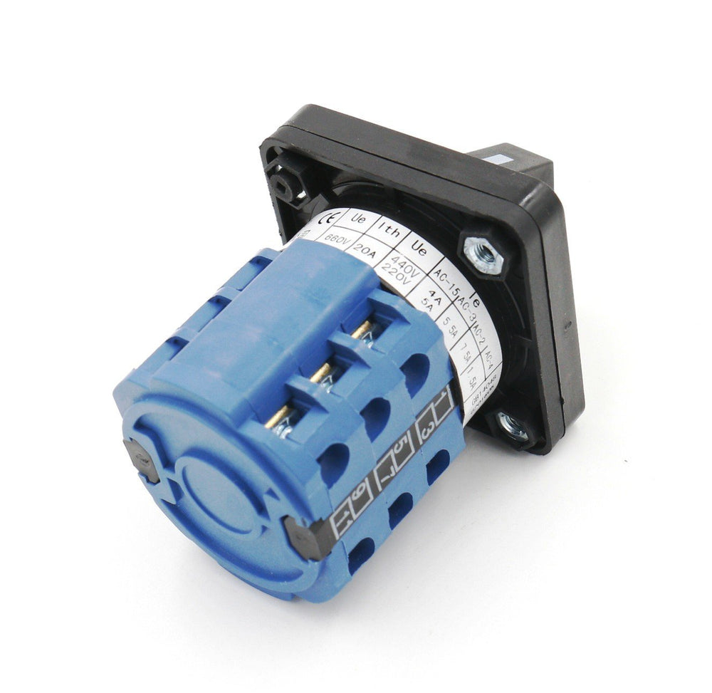 Changeover Control Rotary Switch 20A On-Off-On 3 Positions
