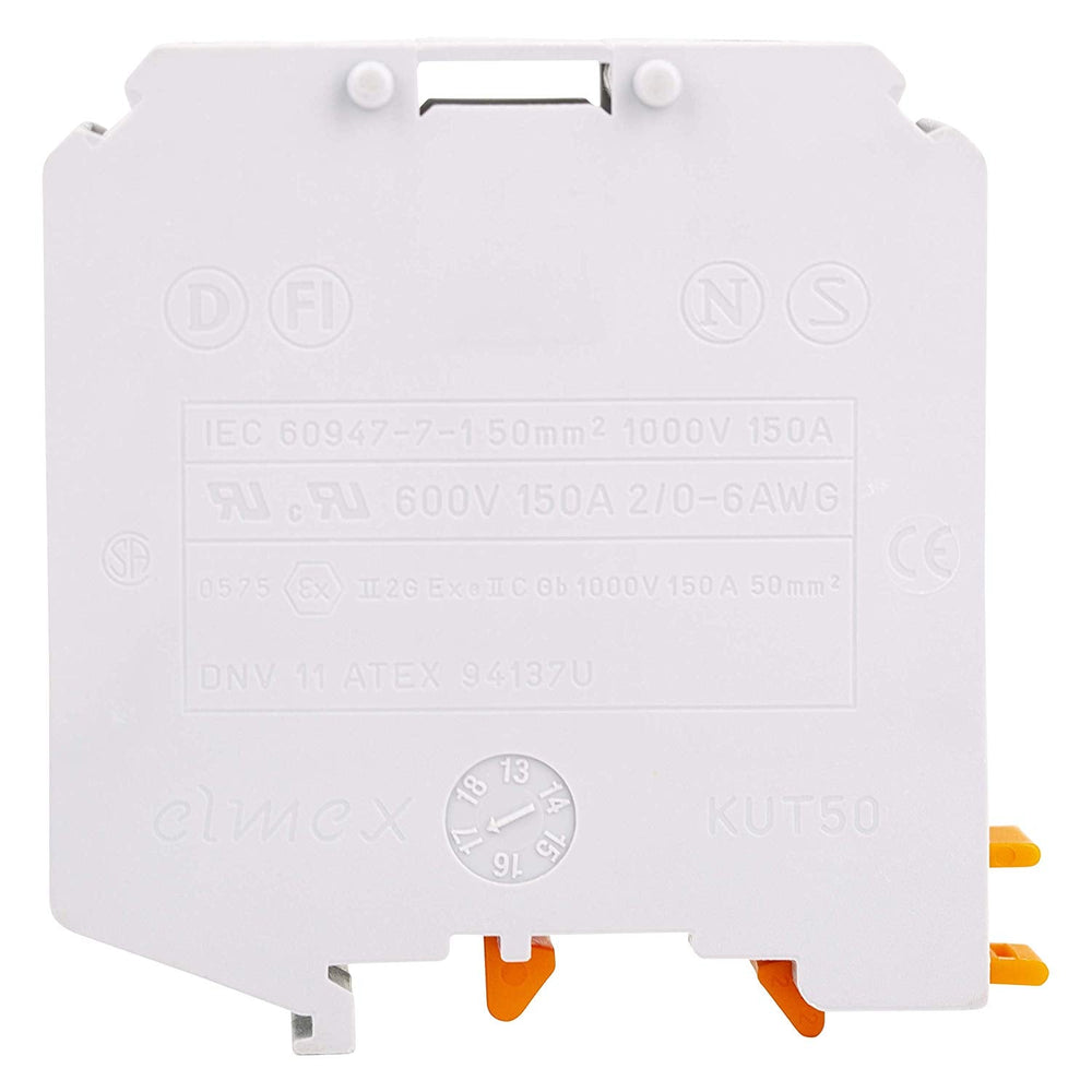 Elmex DIN Rail Mounted Terminal Block KUT50