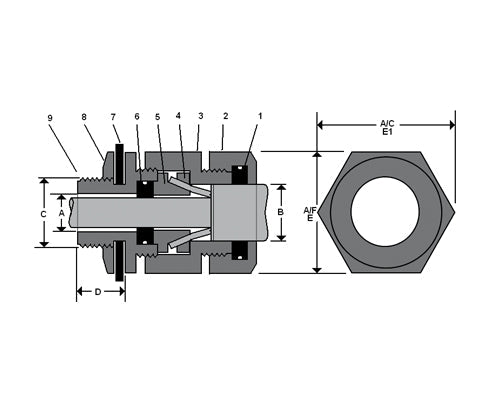 Double Compression Stainless Steel Glands For Armoured Cable (Flameproof).