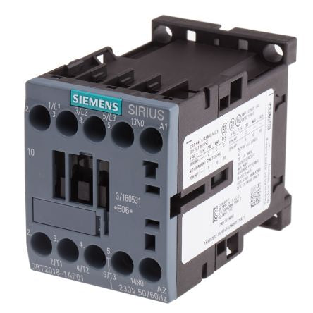 Siemens Sirius Innovation 3RT2018-AP01 3 Pole Contactor, 3NO, 16 A, 7.5 kW, 230 V ac Coil