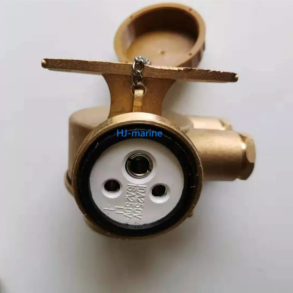 792887-RECEPTACLE W/SWITCH WATERTIGHT, 3PIN HNA CAST BRASS Watertight marine use plug & receptacle with switch. Rated capacity is 250V, 10 amp. Available in cast brass or synthetic resin main body.