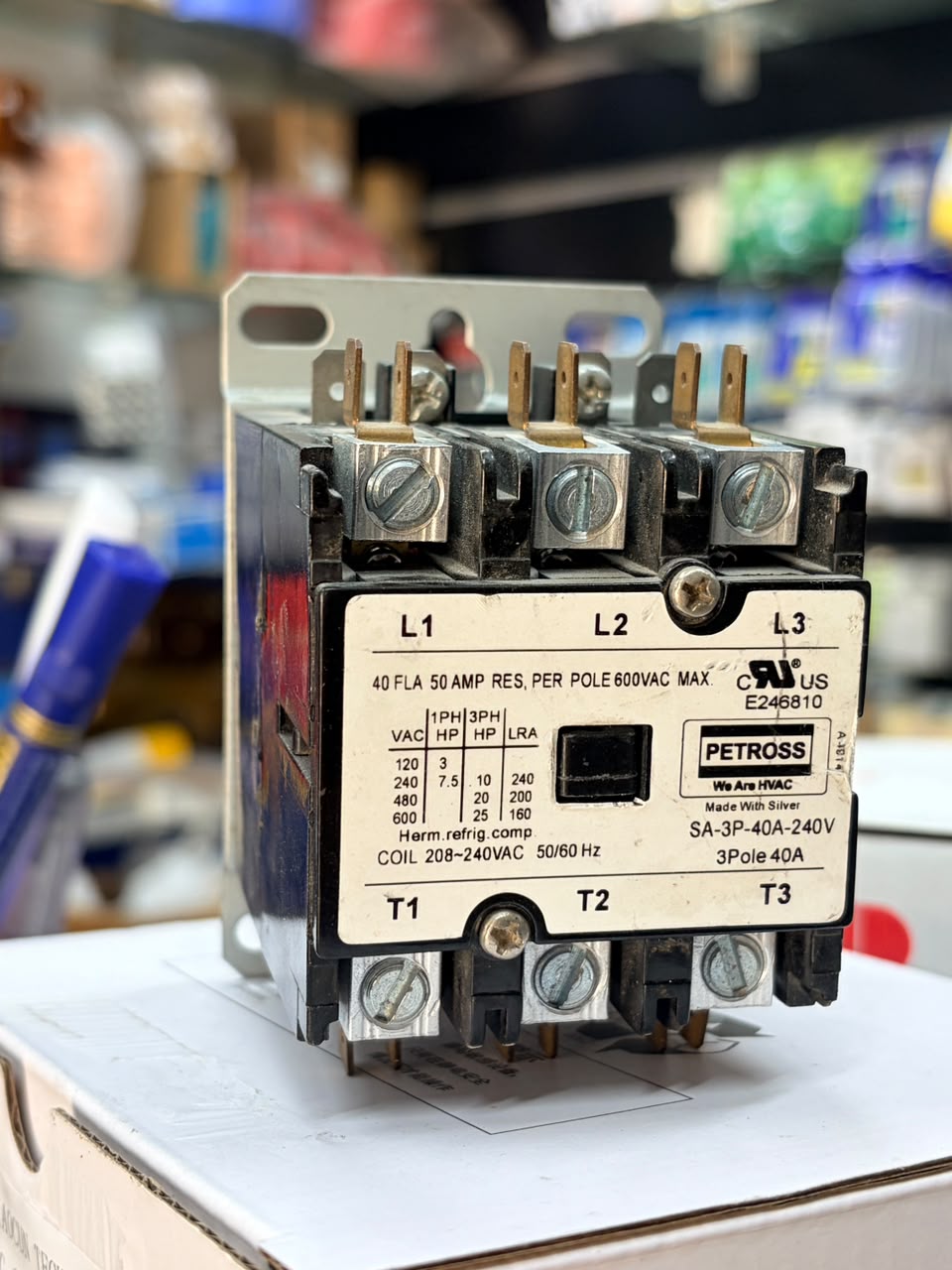 PETROSS SA-3P-40A-240V 3-POLE 40 Amp DEFINITE PURPOSE CONTACTOR