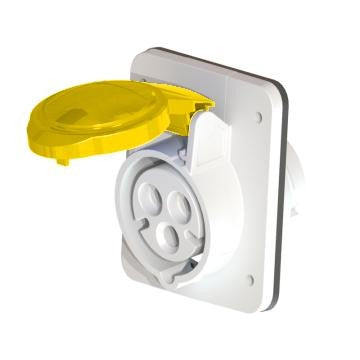 Industrial Female Wall Socket 3P 16A 100-130V 50/60Hz - GW62201H