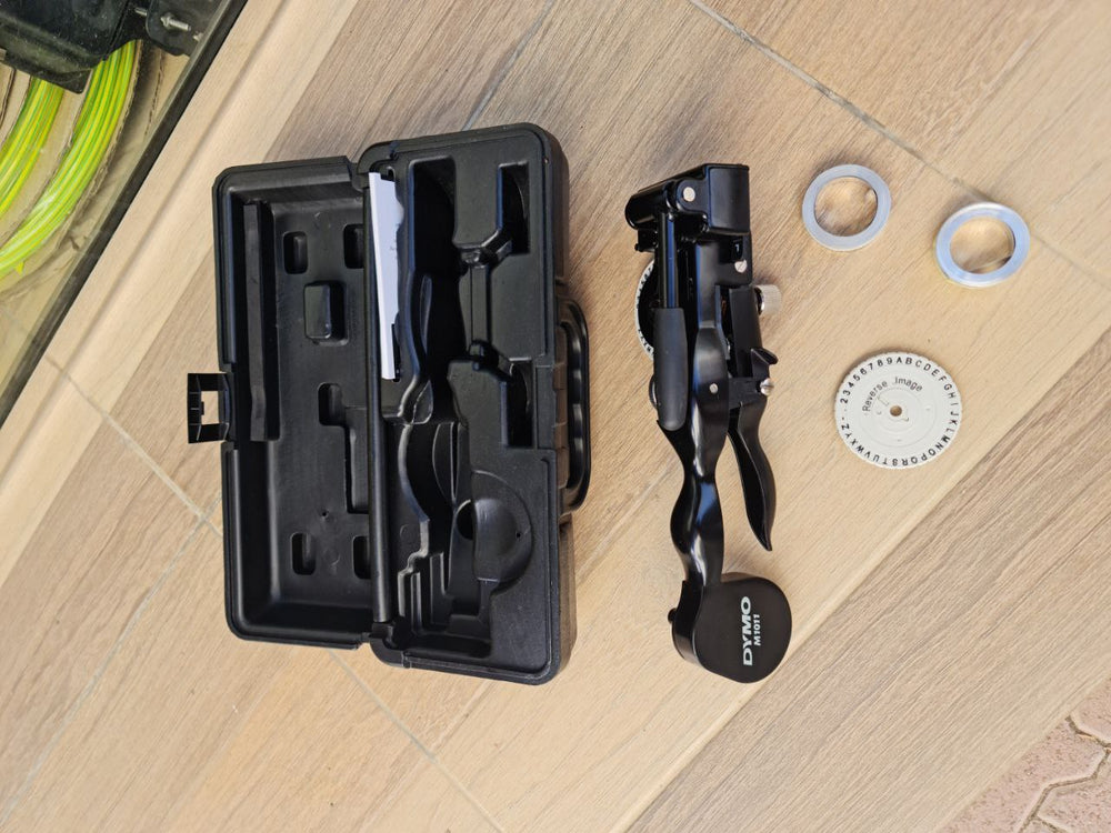 Stainless Steel Metal Tape Embossing Machine Kit DYMO Rhino M1011 - Ready Stock